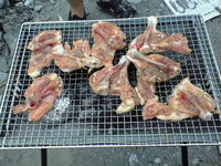 鶏肉を焼く