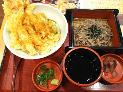 海老天丼 小ざるそばセット