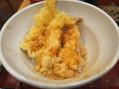 海老天丼 残り半分