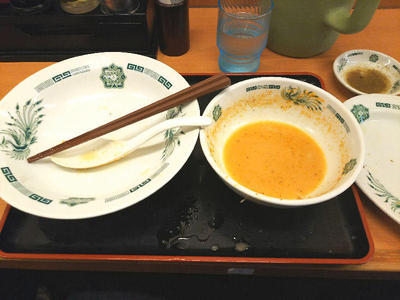 エビ辛とんこつつけ麺 完食