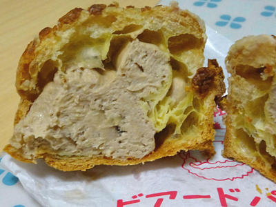 わらびもちクッキーシュー 断面