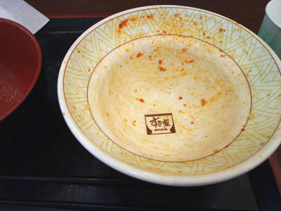 ニンニクの芽牛丼 完食