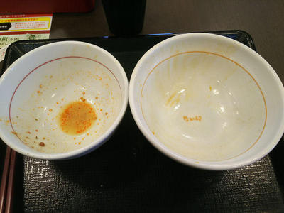 牛とじ丼とミニ坦々うどん 完食