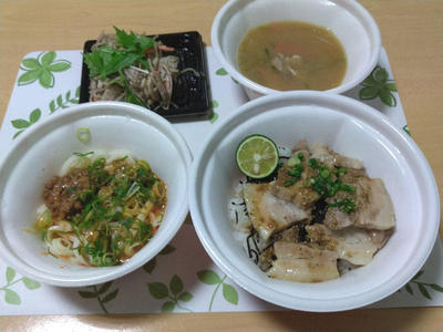 うま塩豚角煮丼と冷やし坦々うどん