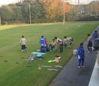 ハーフタイム、阿部ちゃんが姿をみせていました