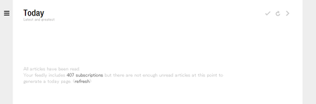 feedly インポート完了