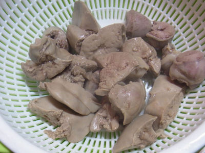 お湯からだした鶏レバー