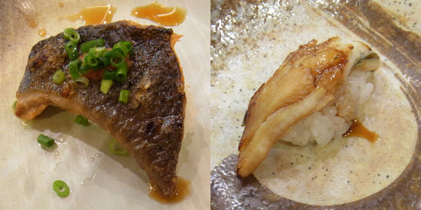 炙り皮鮭握り 穴子握り