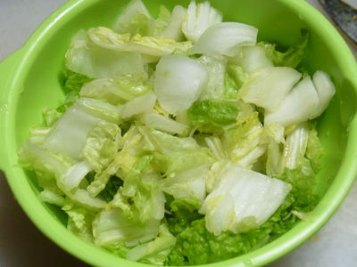 白菜を絞ったところ