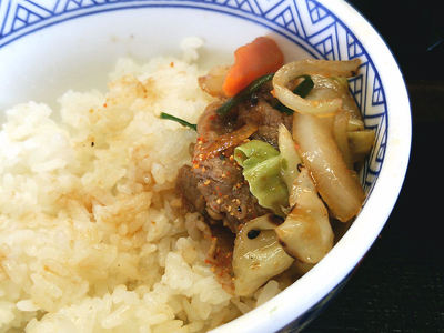 牛バラ野菜焼きとご飯