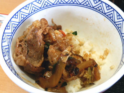 牛バラ野菜焼き丼