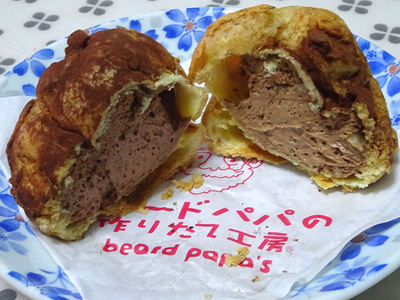 生チョコシューの中身