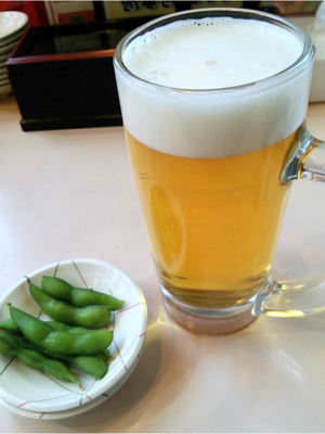 ビールで一杯。