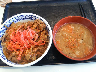 牛丼にトッピング