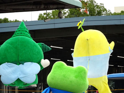 モリスケとふなっしージャンプ対決