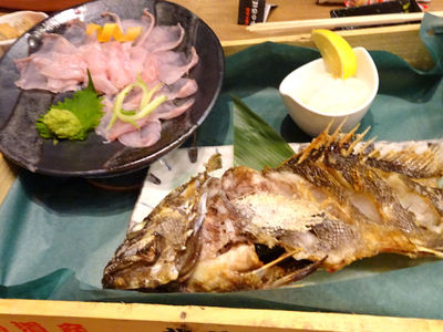 黒ソイの刺身と焼き