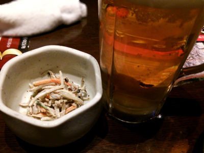 ビールとお通し