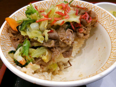 えび塩キャベツ牛丼 残り半分