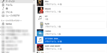 アーティスト名が統一