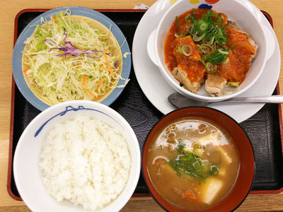 鶏肉のチリソース定食