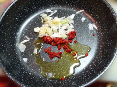 豆板醤とネギとごま油