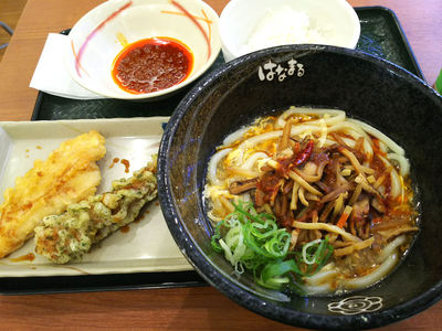 サンラーうどん と天ぷら