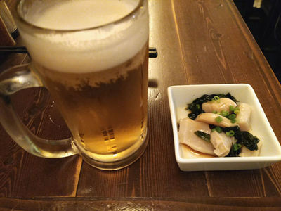 最初の一杯とお通し