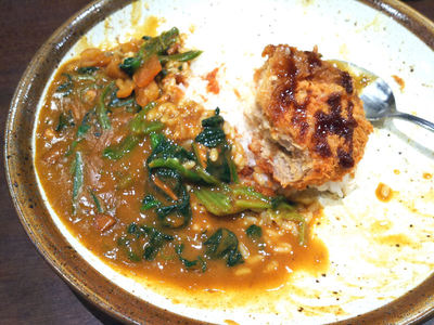 メンチカツカレー 残り半分