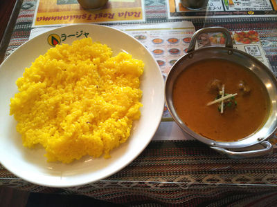 マトンカレーとサフランライス