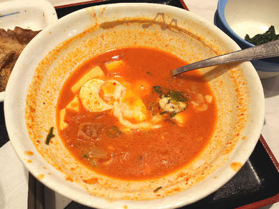 豆腐チゲ鍋 残り半分