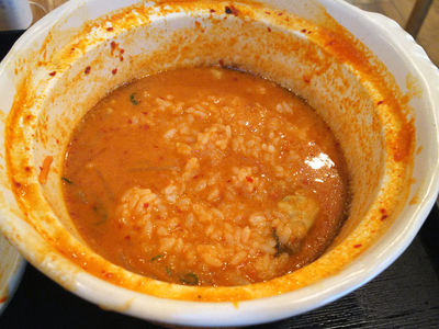 牡蠣カレー煮込みうどん 雑炊