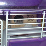 ケージ内の巣箱で休み中