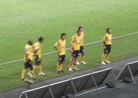 試合後の挨拶をする選手達