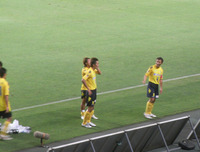 試合後の挨拶をする選手たち