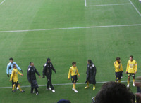 試合後に挨拶をする選手達