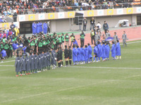 山梨学院vs青森山田 試合前の整列