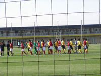 試合終了後の両チームイレブン