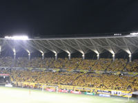 黄色に染まったゴール裏