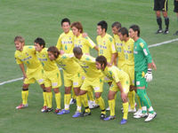 試合前の選手たち