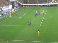 前半途中のジェフのFKのチャンス