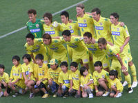 試合前のジェフの選手たち