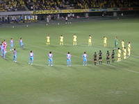 試合前に黙祷をおこないました。