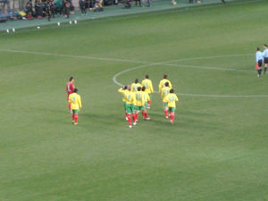 試合終了直後の選手たち