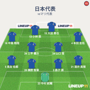 vsマリ 試合終了時メンバー