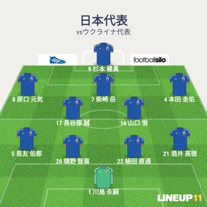 vsウクライナ 先発メンバー