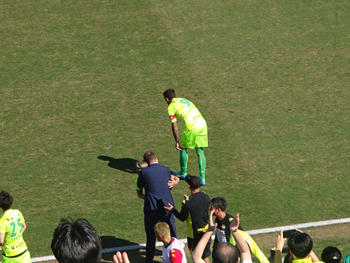 船山のゴール直後。