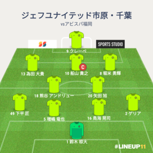 vsアビスパ福岡 先発メンバー