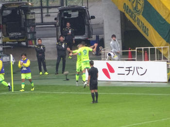 船山のゴール直後