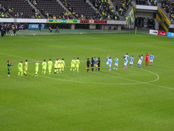 試合終了後の整列