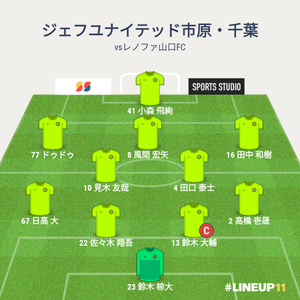 vsレノファ山口FC 先発メンバー